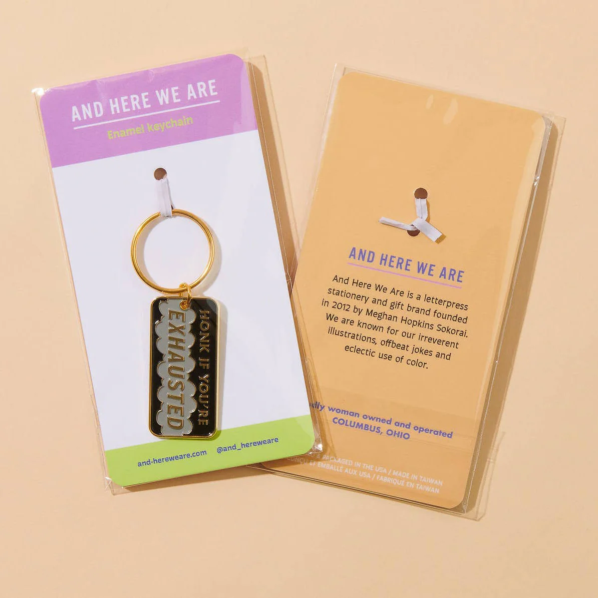 Honk If You’re Exhausted Enamel Keychain - Image 5