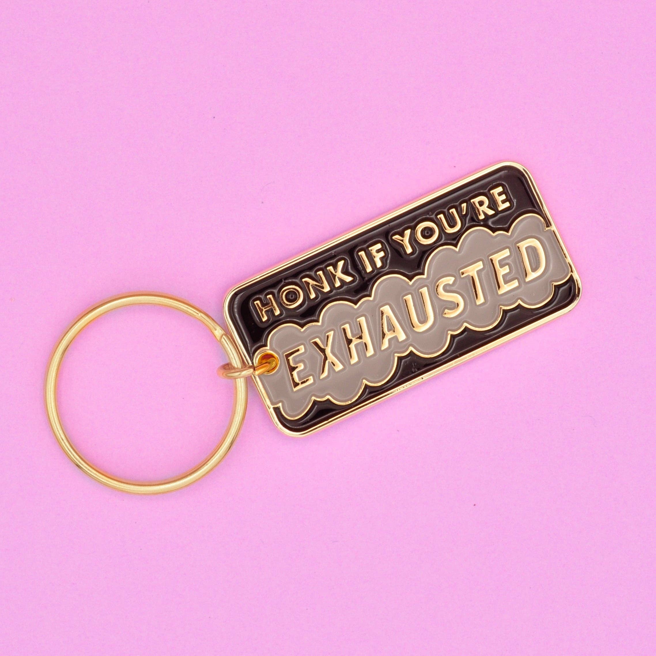 Honk If You’re Exhausted Enamel Keychain - Image 6