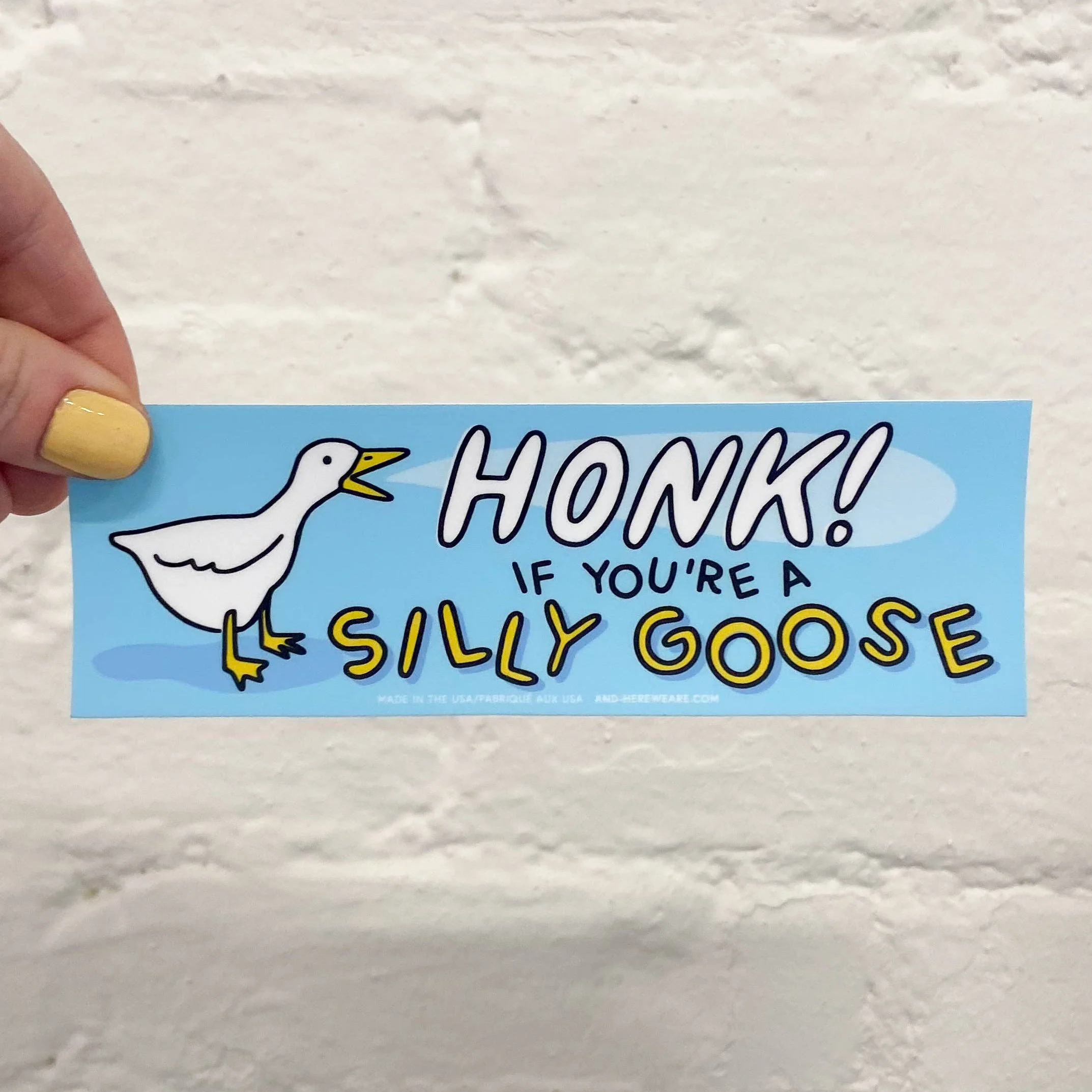 Honk If You’re Silly Goose - Removable Vinyl Bumper Sticker - Image 2