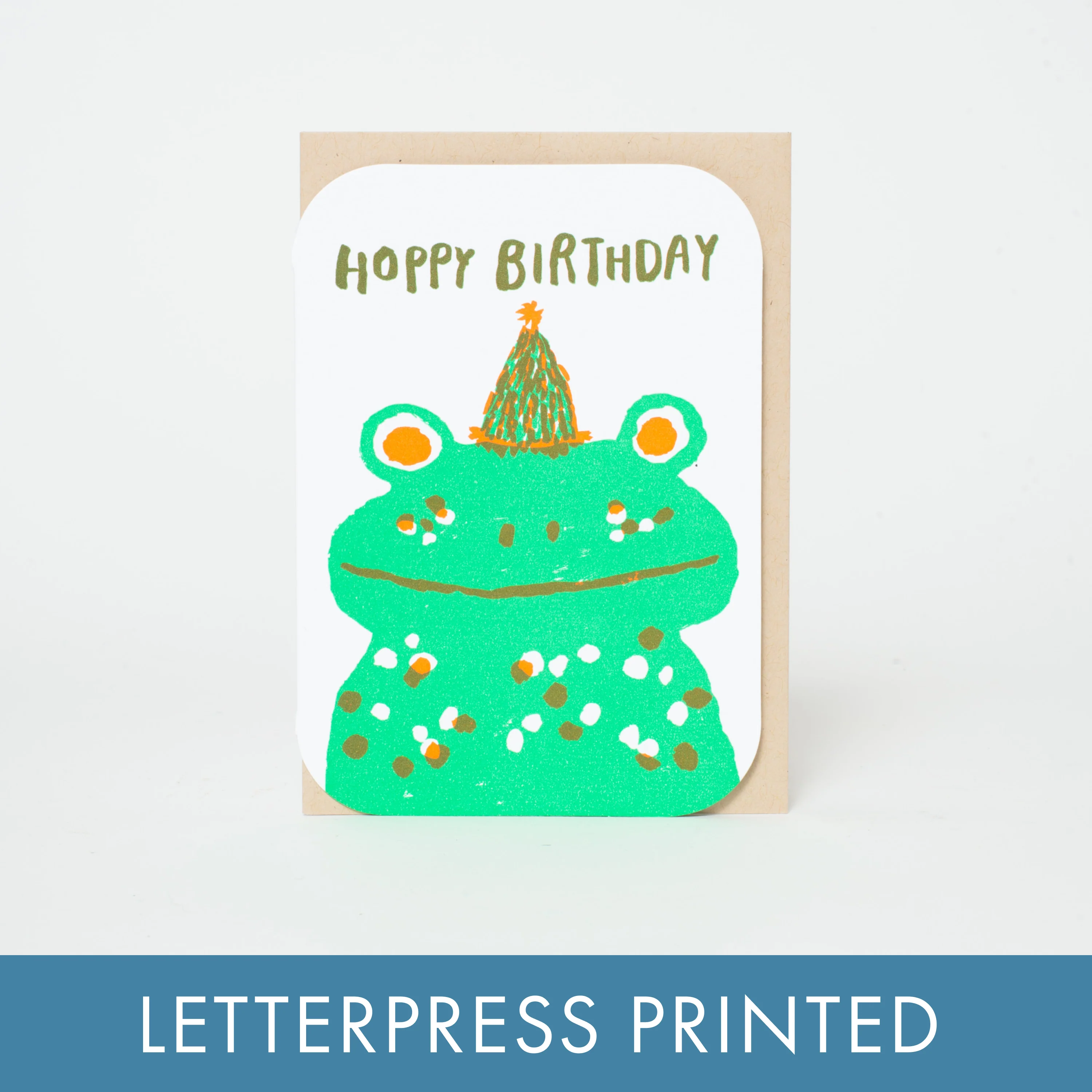 Hoppy Birthday Frog Letterpress Card - Image 2