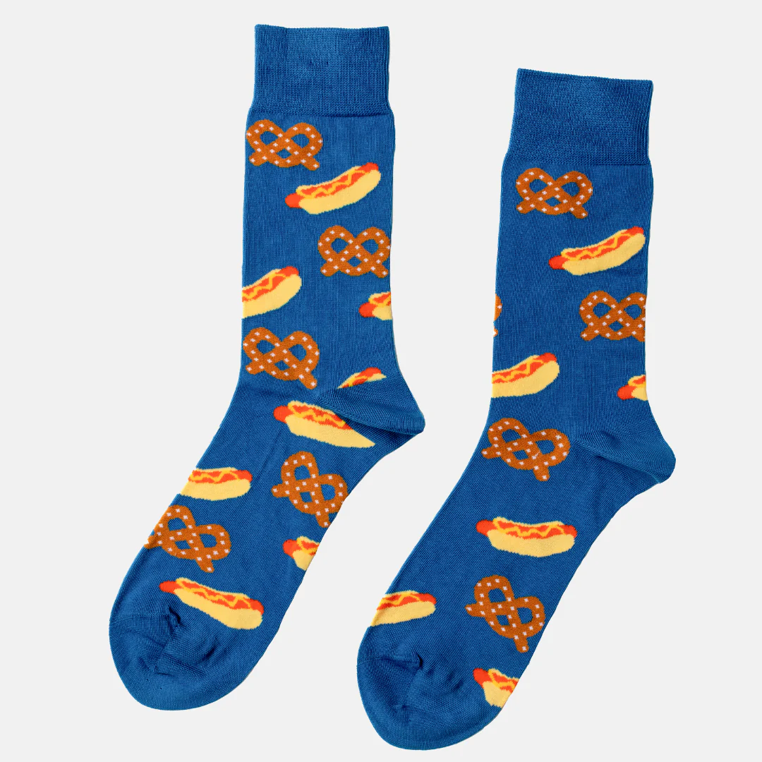 Hot Dog & Pretzel - Large Crew Socks - Image 2