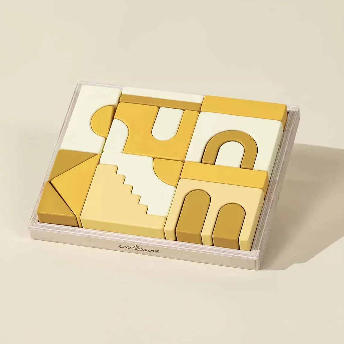 Houses Wooden Creative Blocks Set - 21 pcs