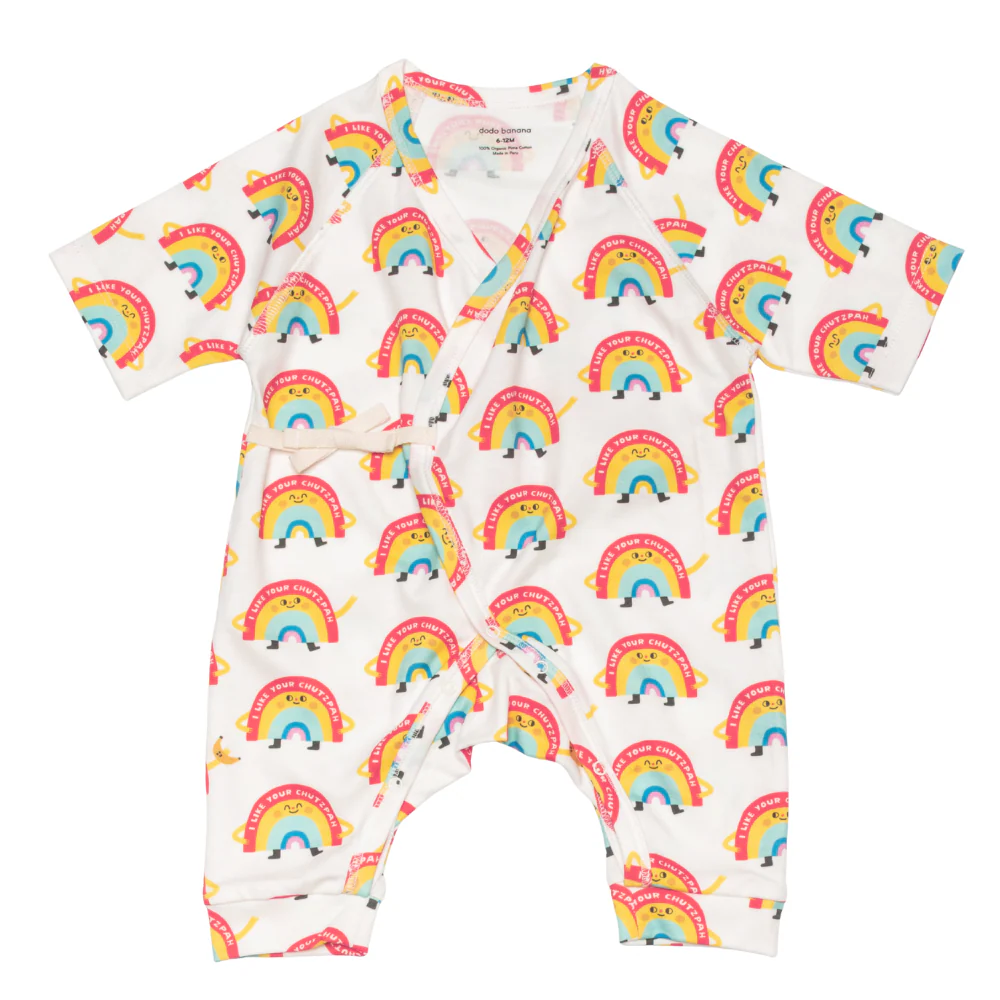 Organic I Like Your Chutzpah Baby Kimono Onesie -Suzy Ultman