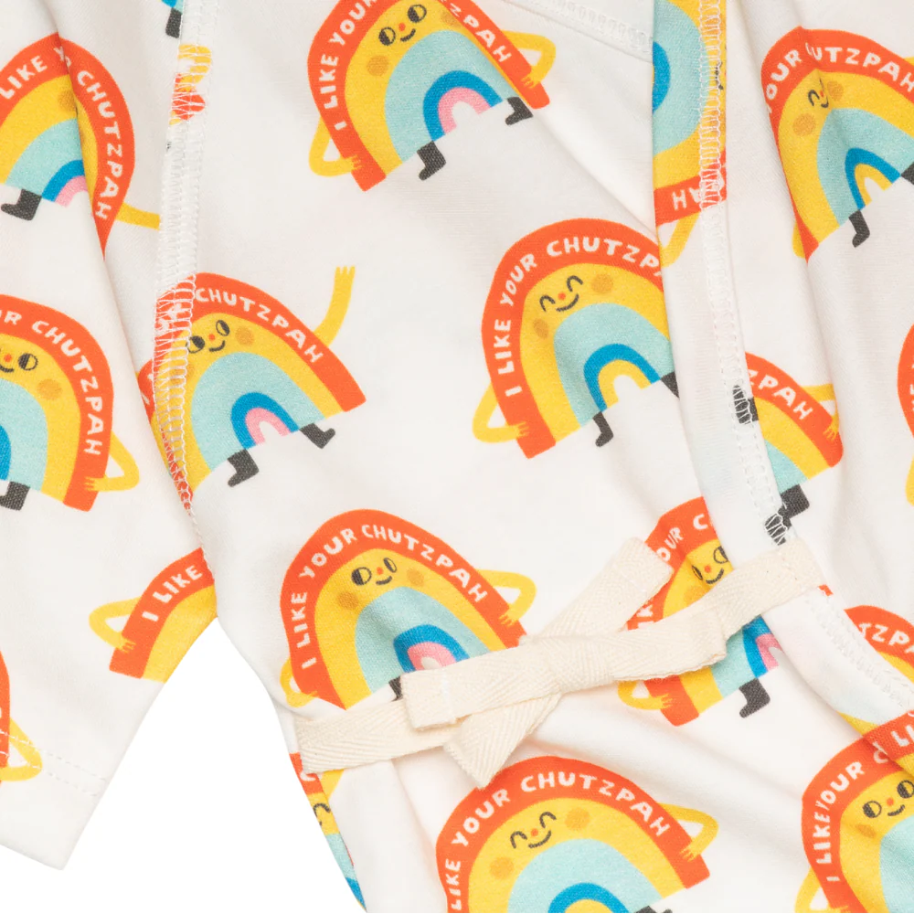 Organic I Like Your Chutzpah Baby Kimono Onesie -Suzy Ultman - Image 2