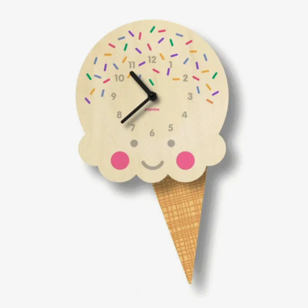 Ice Cream Pendulum Clock -wood - Image 2