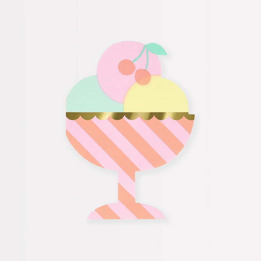 Ice Cream Sundae Napkins -16pk