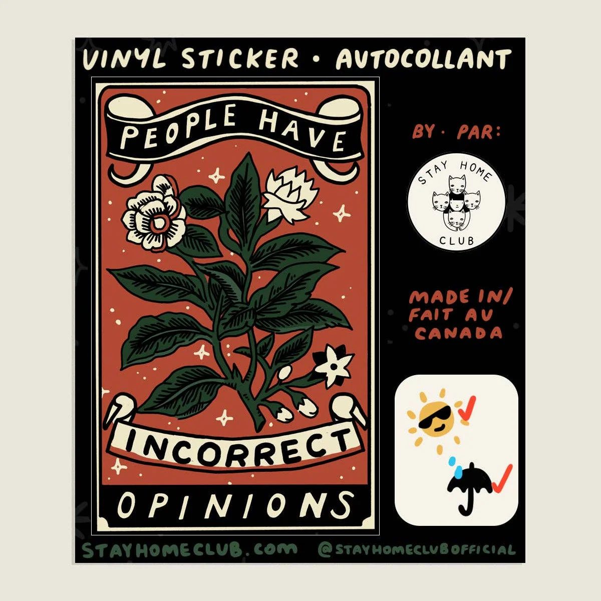 Incorrect Opinions Sticker | Waterproof Vinyl Sticker