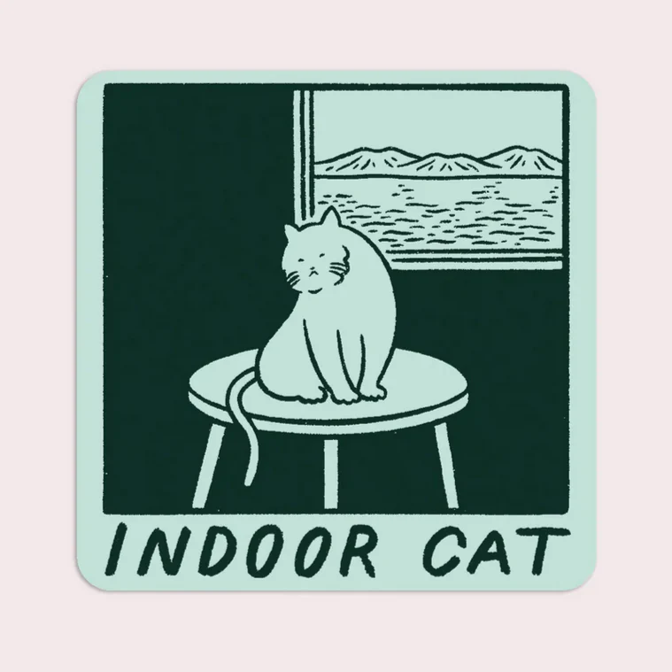 Indoor Cat (Satoshi) Vinyl Sticker