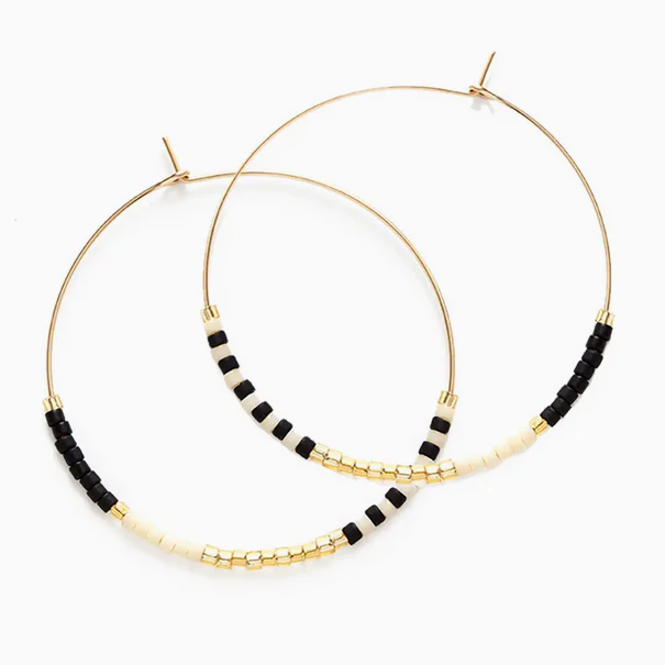 Japanese Seed Bead Hoops- multiple colorways