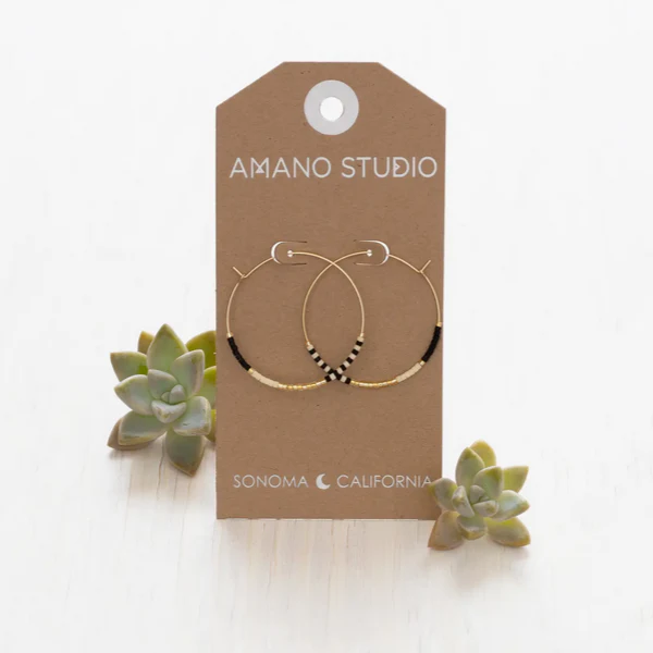 Japanese Seed Bead Hoops- multiple colorways - Image 2