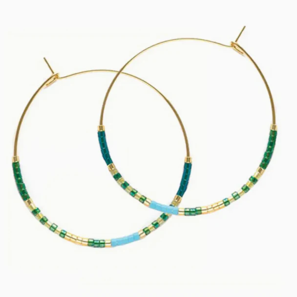 Japanese Seed Bead Hoops- multiple colorways - Image 6