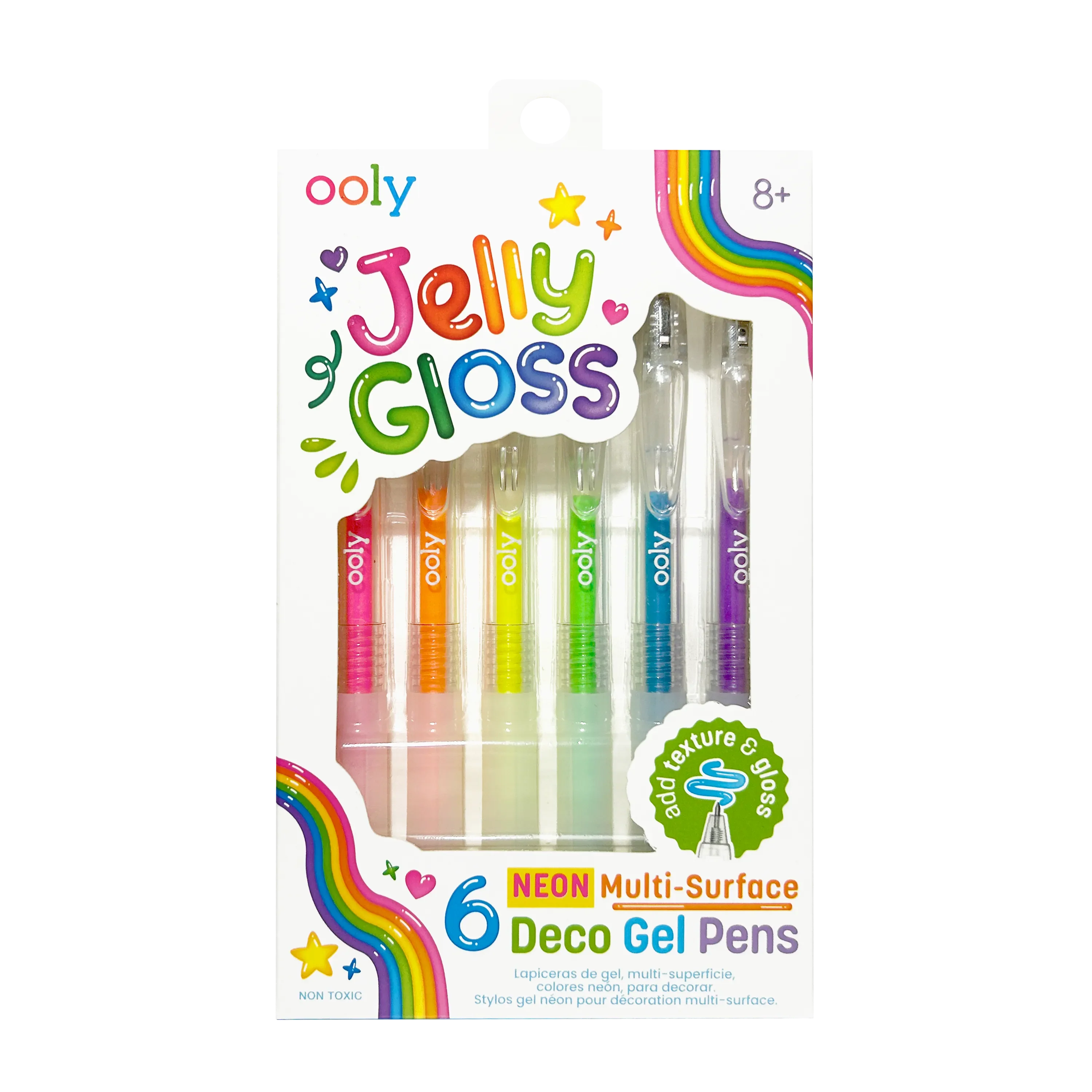 Jelly Gloss Neon Multi-Surface Deco Gel Pens - Set of 6