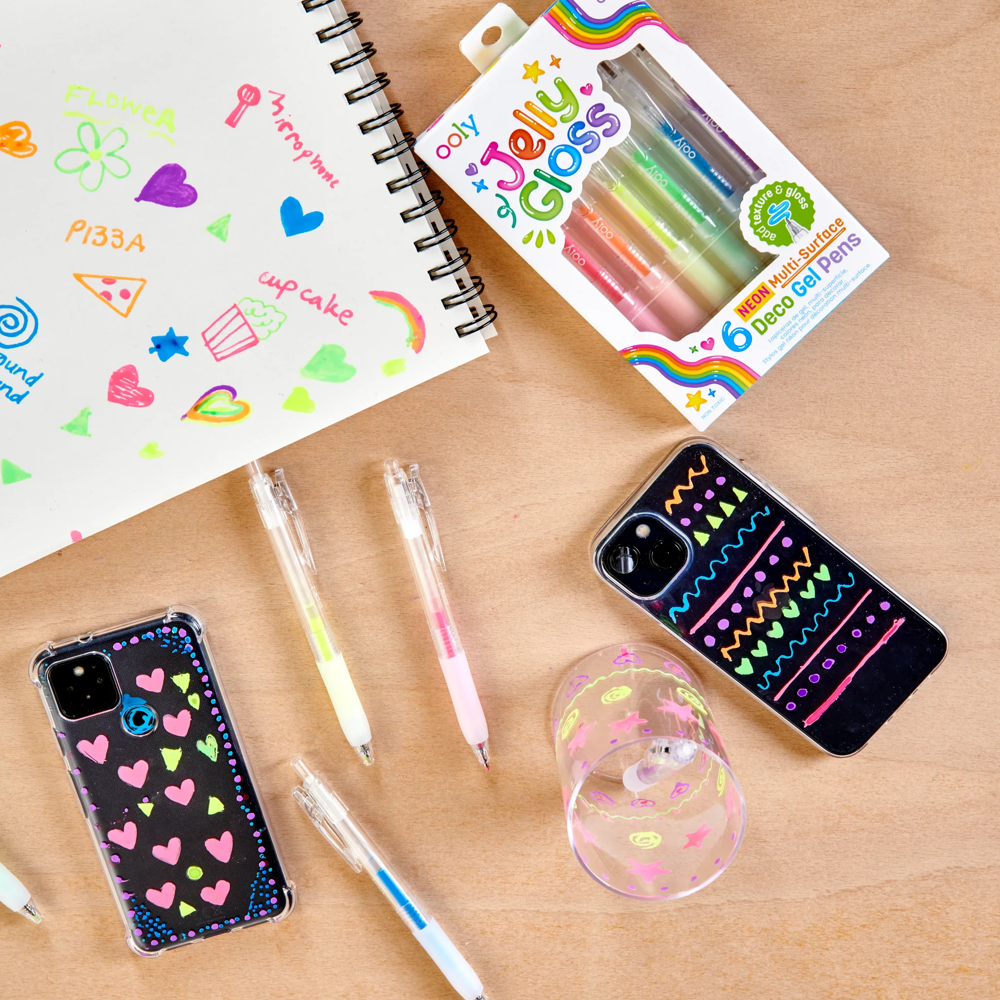 Jelly Gloss Neon Multi-Surface Deco Gel Pens - Set of 6 - Image 6