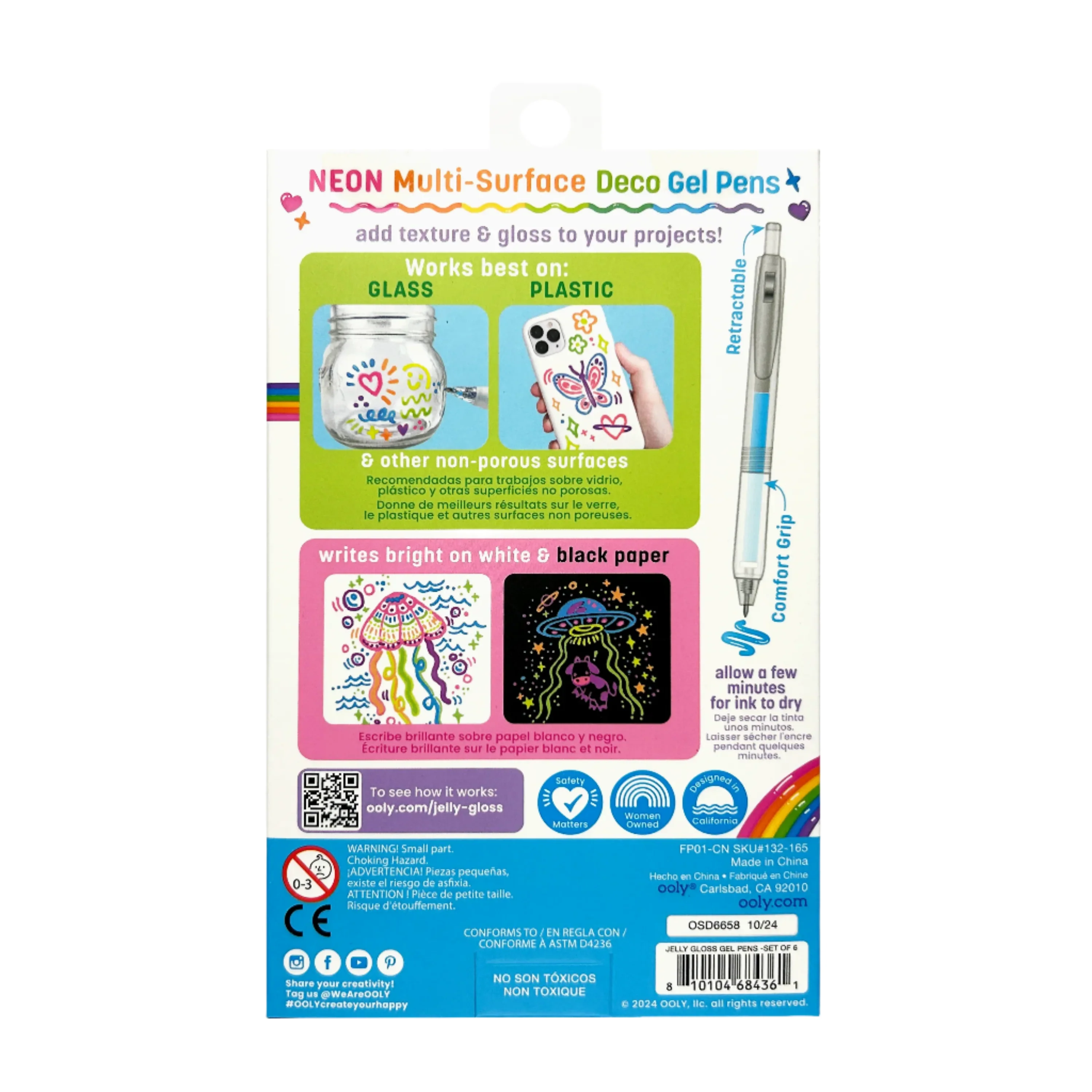 Jelly Gloss Neon Multi-Surface Deco Gel Pens - Set of 6 - Image 8
