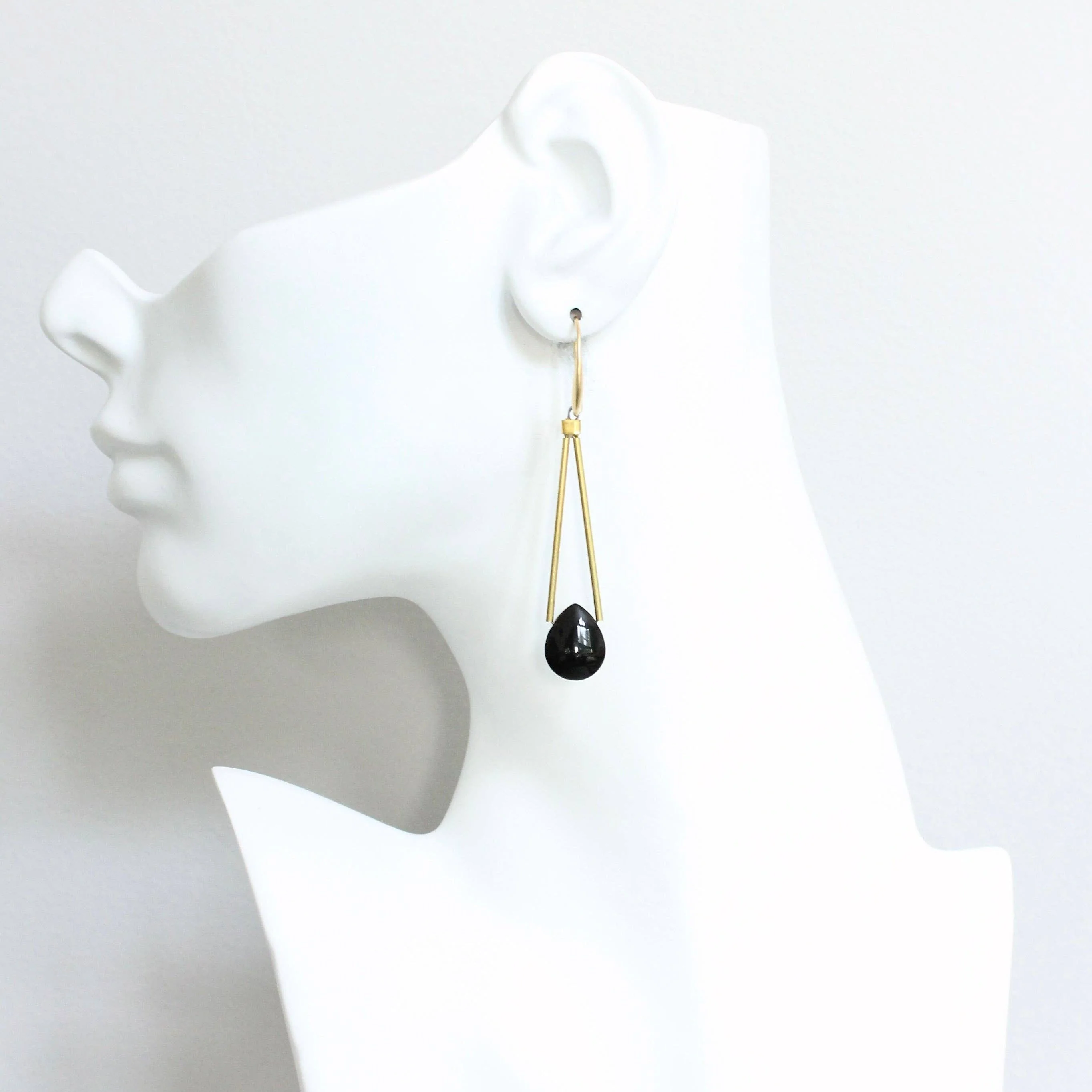 black agate geometric earrings - Image 3