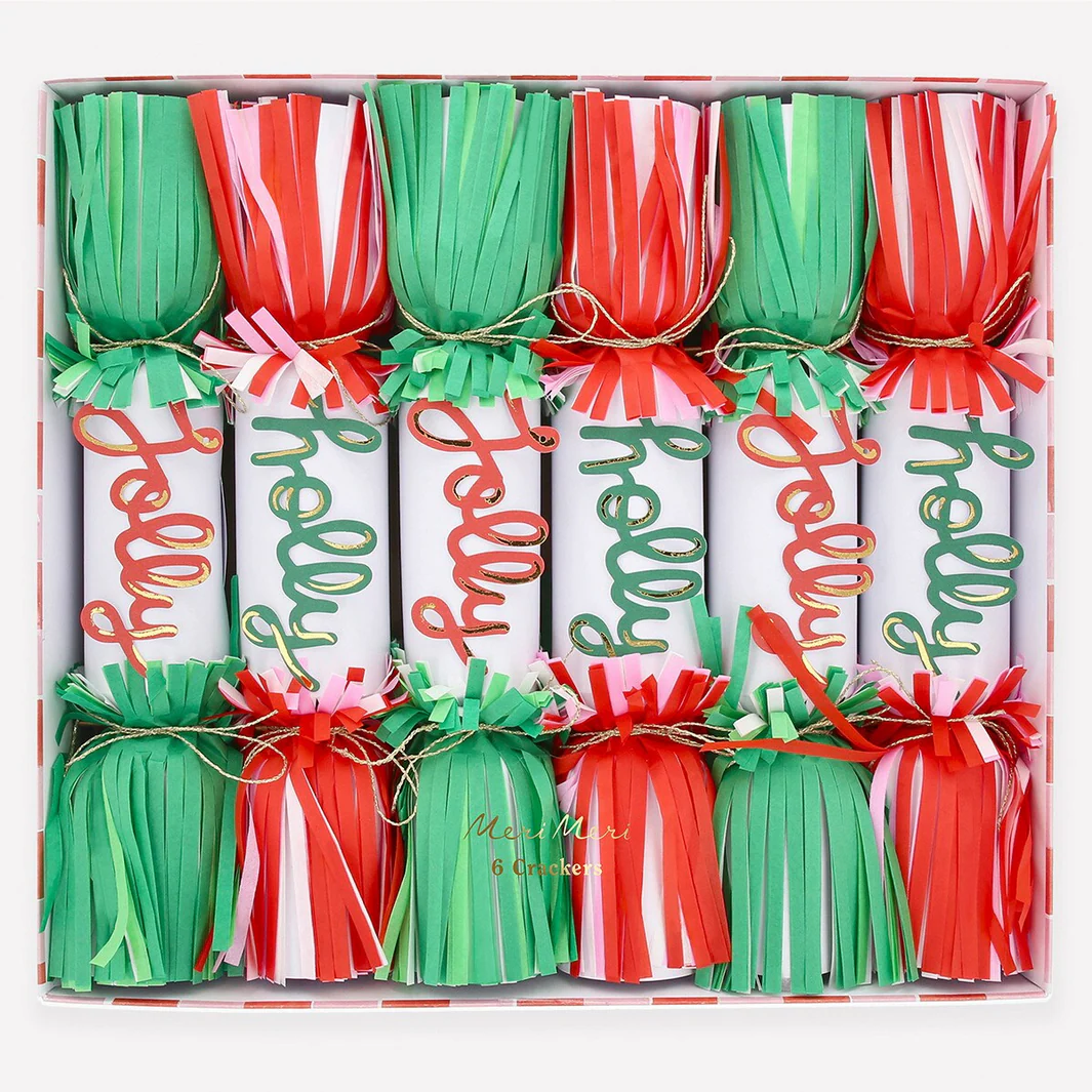 Jolly Holly Fringe Crackers (x6)