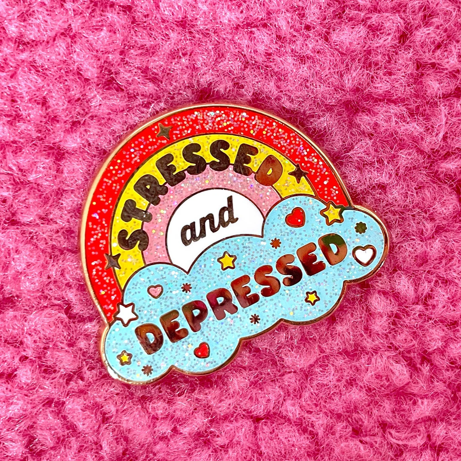 Kawaii But Sad Rainbow Enamel Pin
