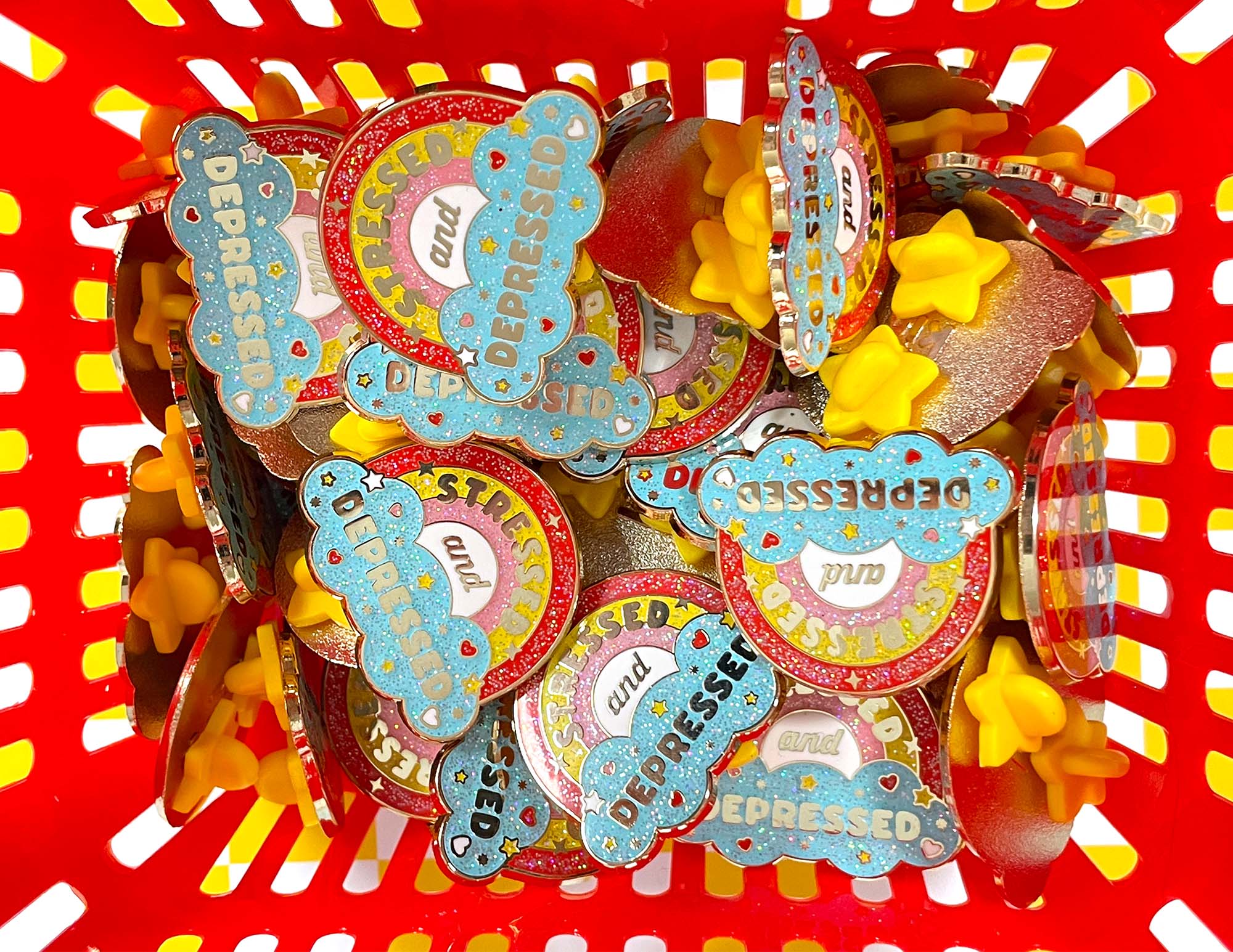 Kawaii But Sad Rainbow Enamel Pin - Image 5