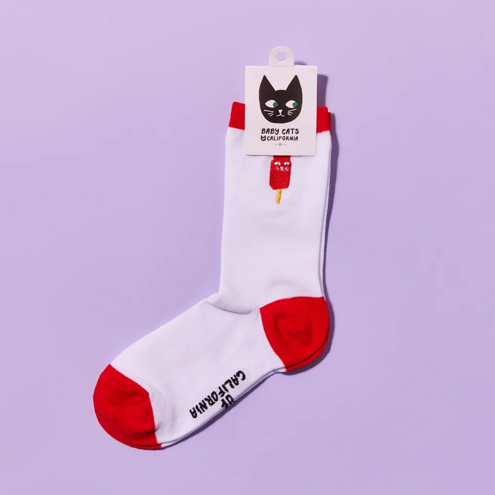 Kids Embroidered Catsicle Socks - Image 2