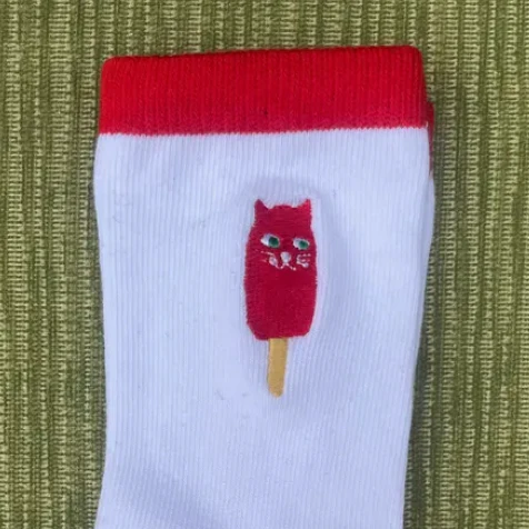 Kids Embroidered Catsicle Socks - Image 3