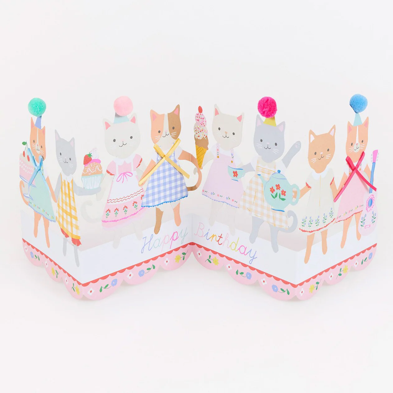 Kitten Club Concertina Birthday Card