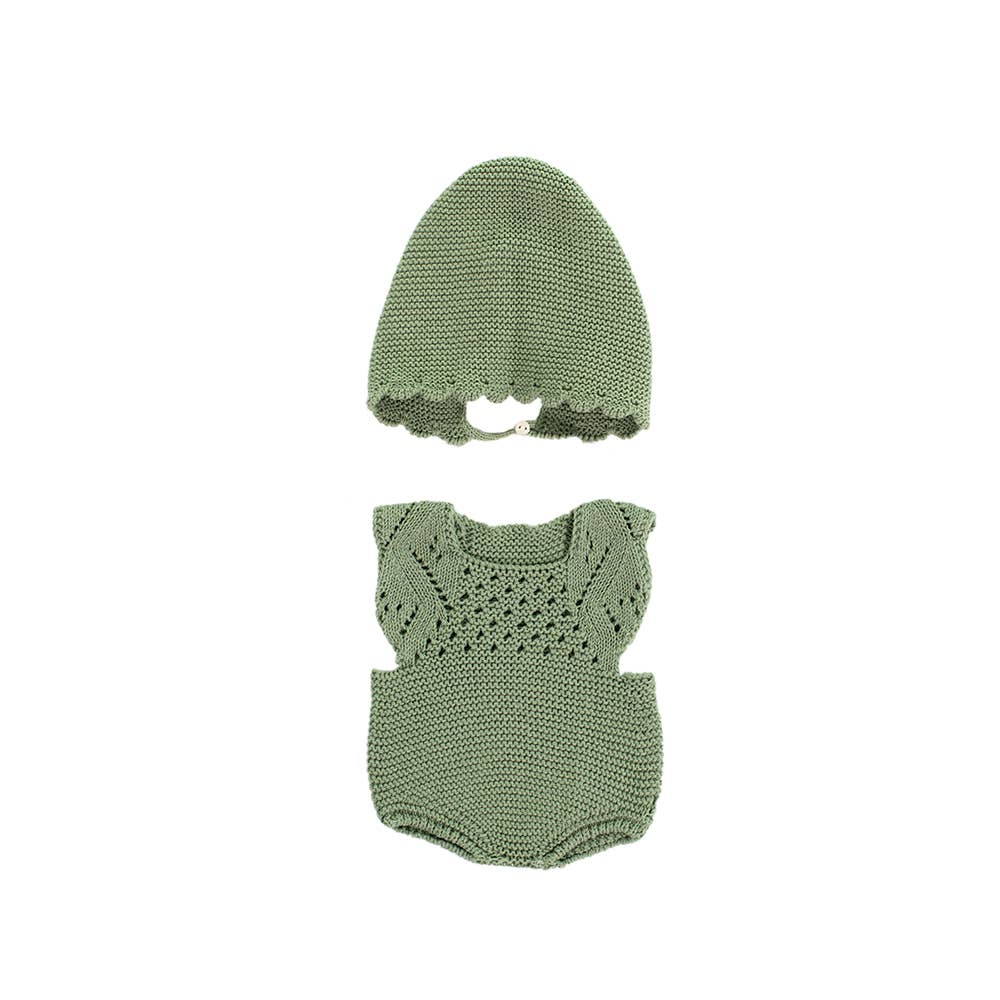 Knitted Doll Outfit 15 3/4'' inch – Overall & Beanie Hat