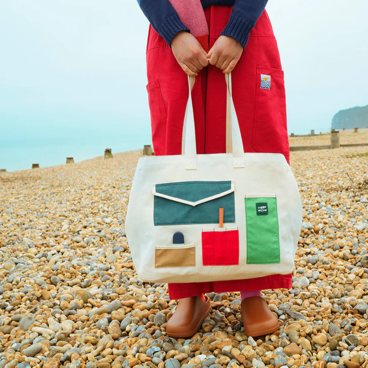 Large Pocket Patch Cotton Shopper - Image 2