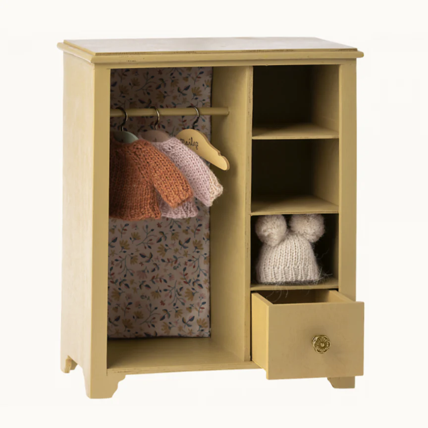 Maileg Large Wardrobe - yellow - Image 2
