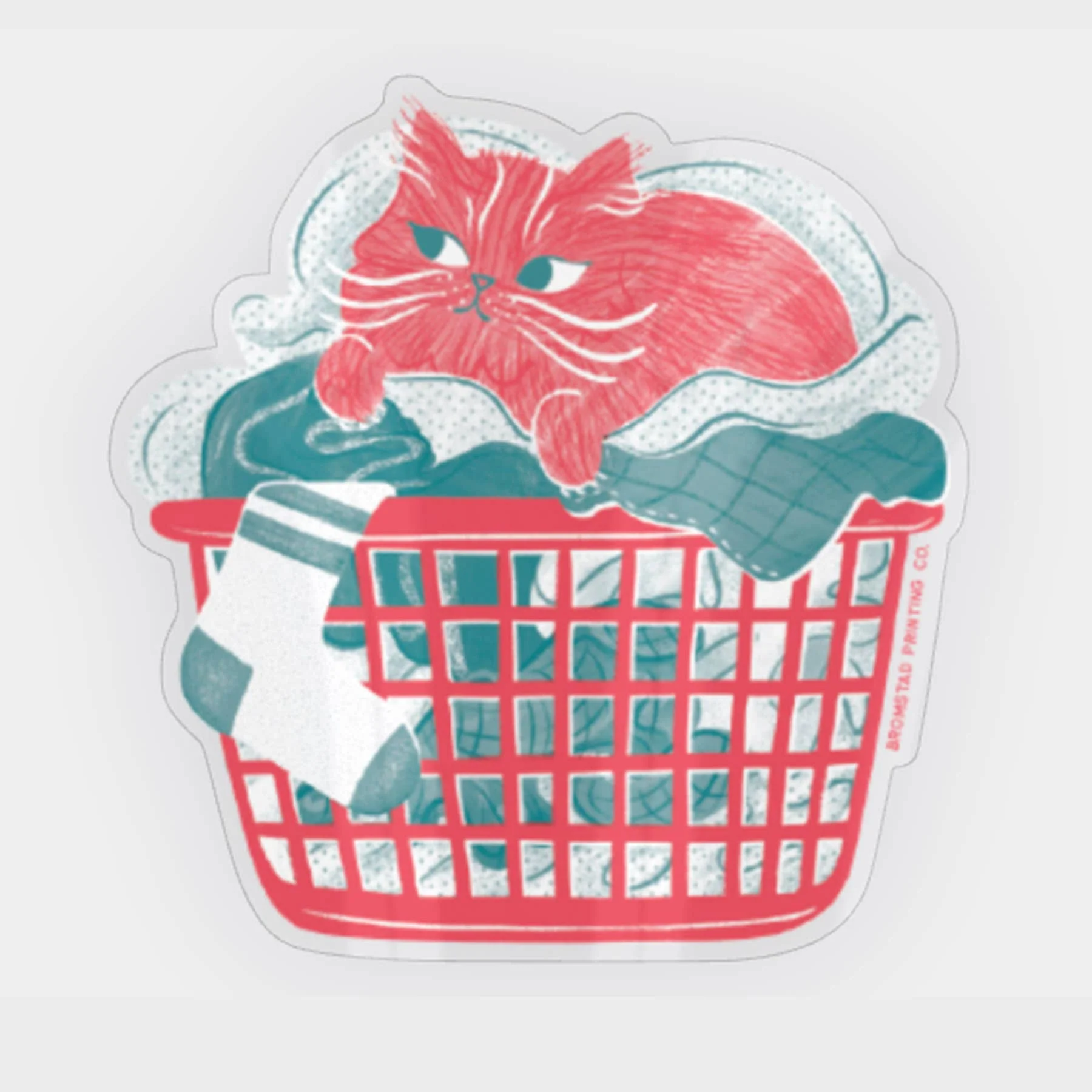 Laundry Cat Clear Sticker