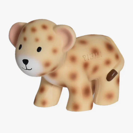 Leopard -Natural Rubber Teether Rattle & Bath Toy