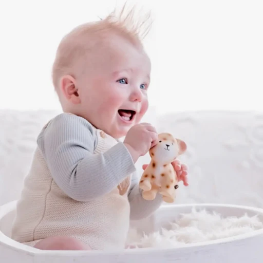 Leopard -Natural Rubber Teether Rattle & Bath Toy - Image 3