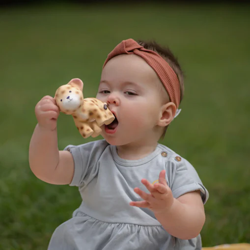 Leopard -Natural Rubber Teether Rattle & Bath Toy - Image 4