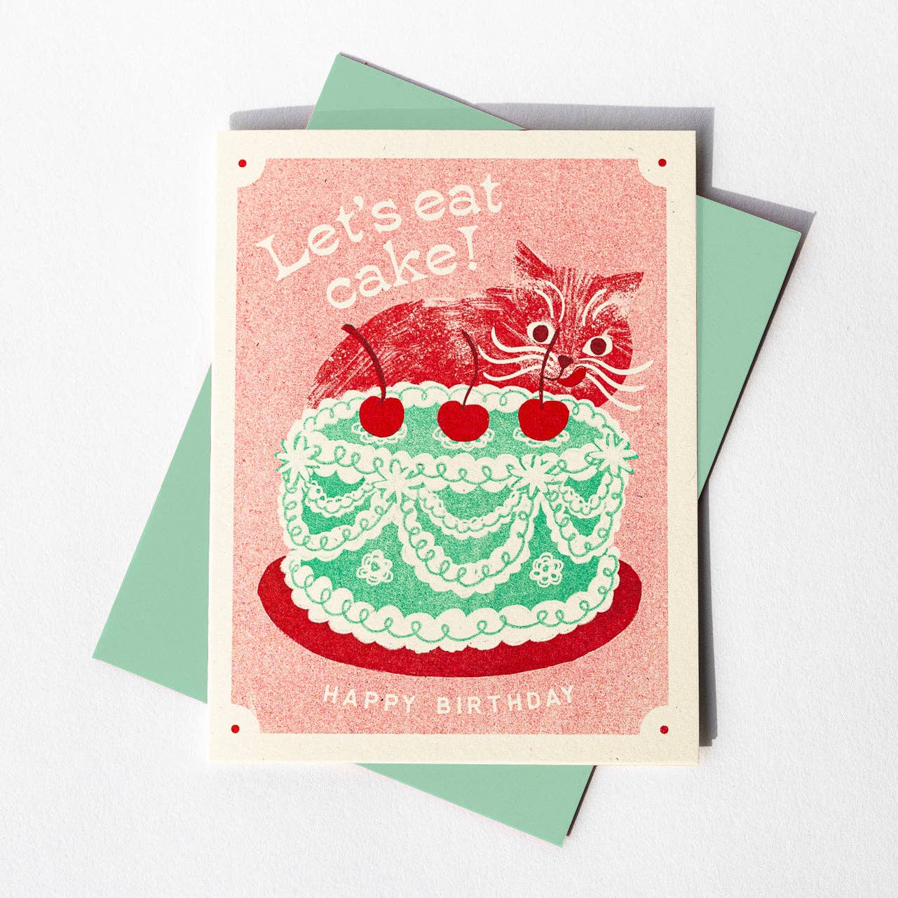 Let's Eat Cake Cat - Risograph - Image 2