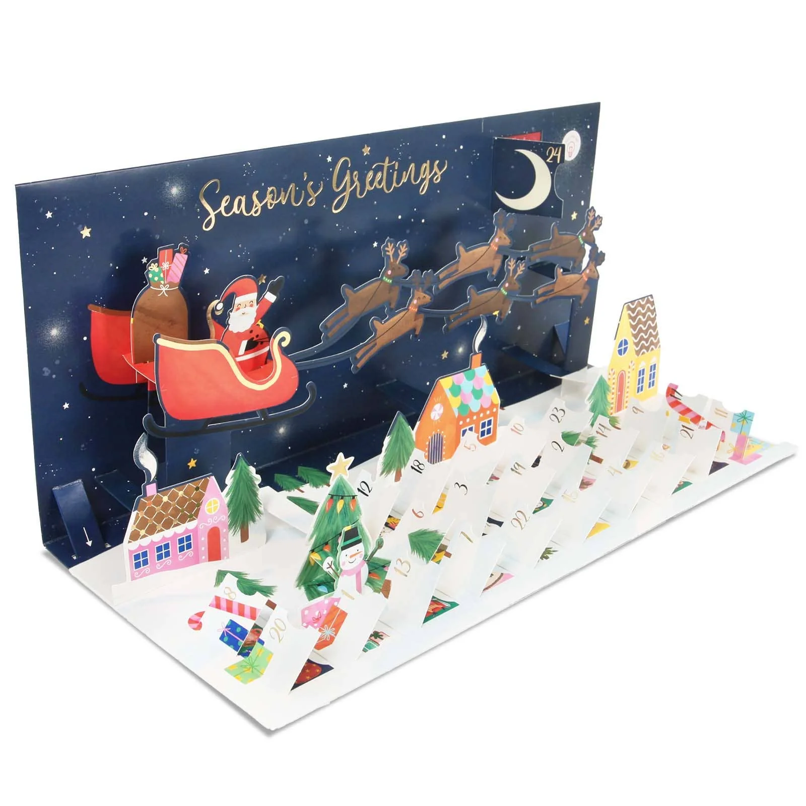 Light-Up Pop-Up Christmas Advent Calendar- Santa's Sleigh - Image 10