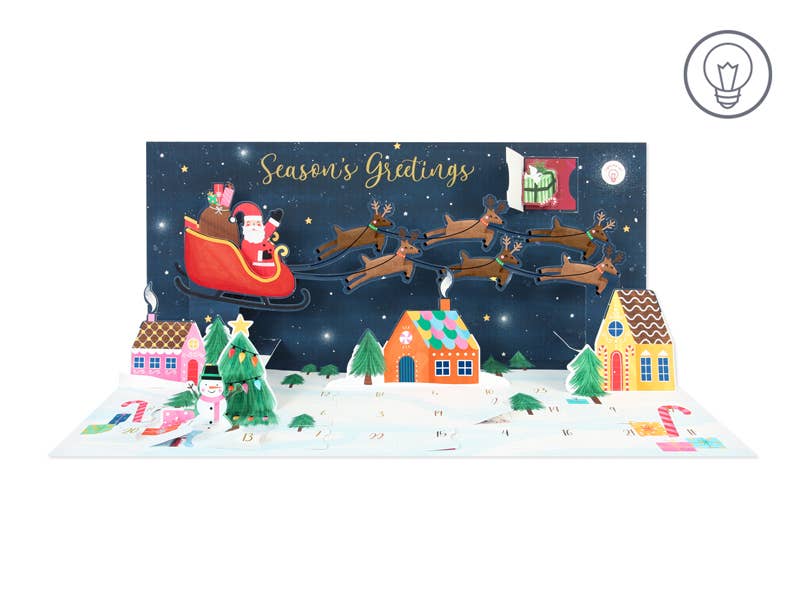 Light-Up Pop-Up Christmas Advent Calendar- Santa's Sleigh - Image 3