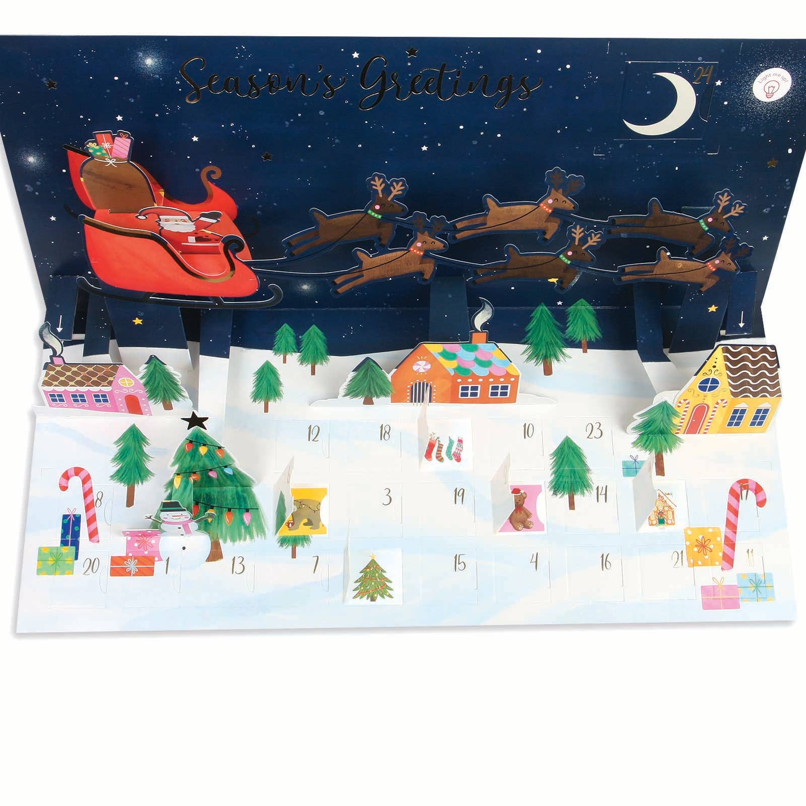 Light-Up Pop-Up Christmas Advent Calendar- Santa's Sleigh - Image 4