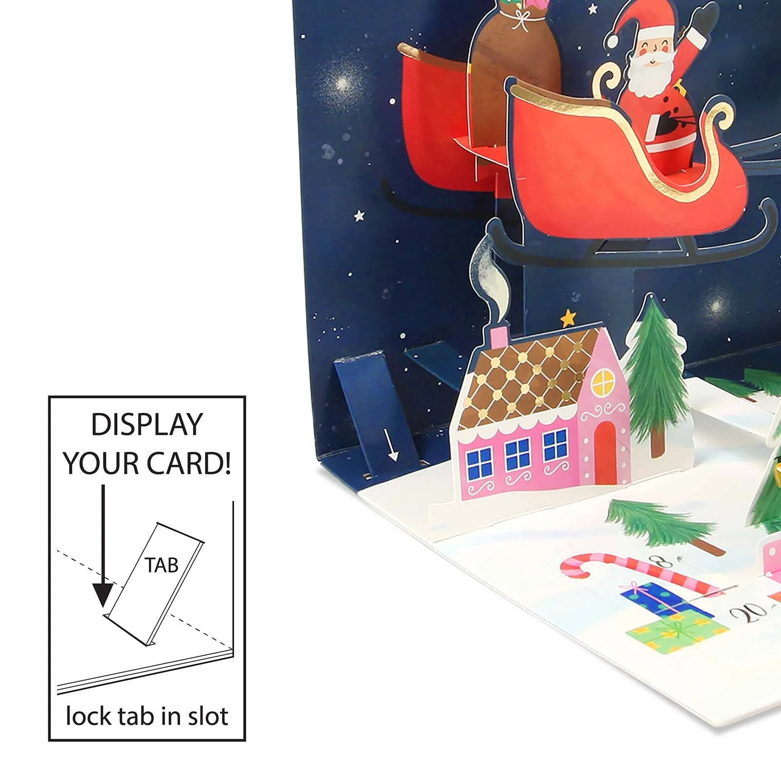 Light-Up Pop-Up Christmas Advent Calendar- Santa's Sleigh - Image 5