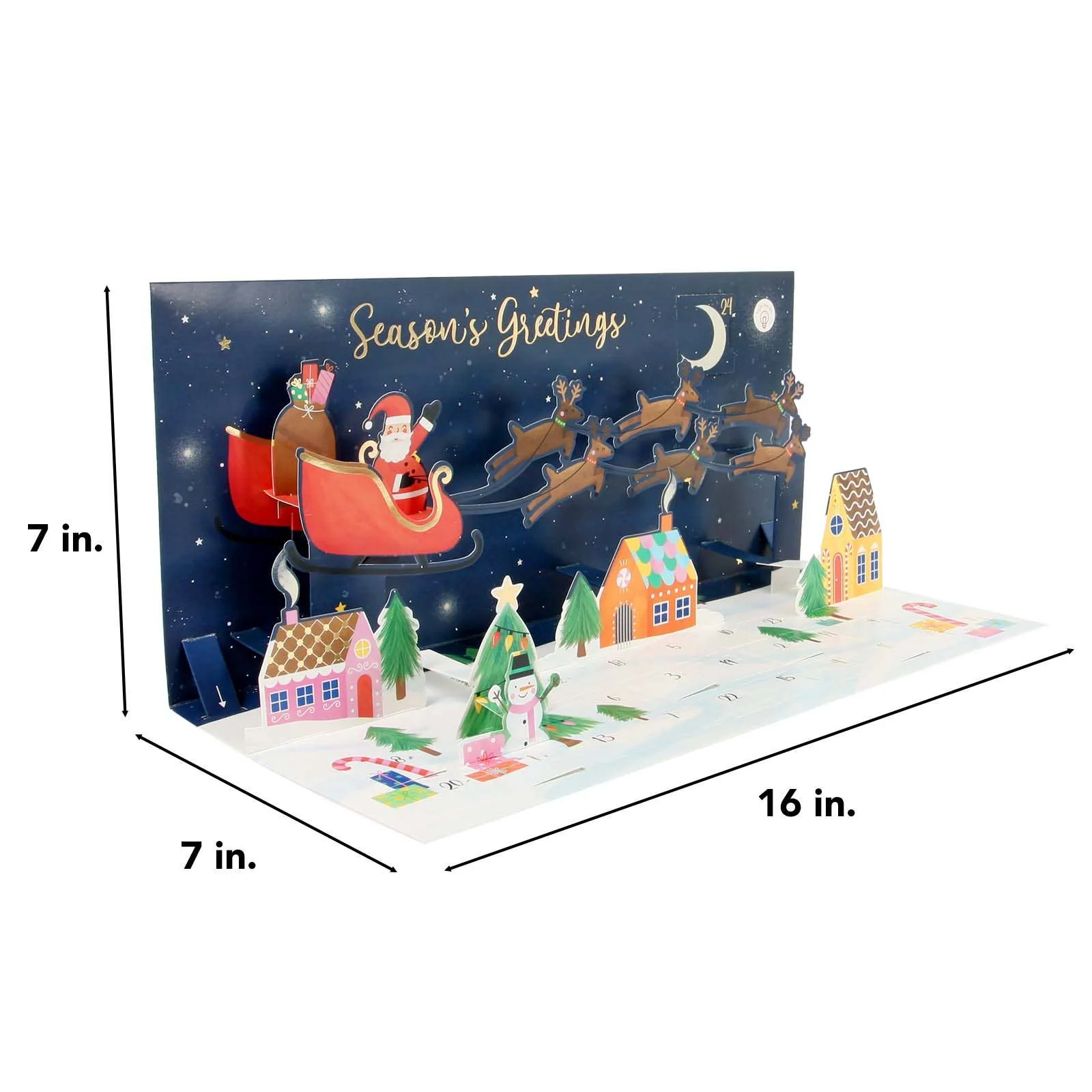 Light-Up Pop-Up Christmas Advent Calendar- Santa's Sleigh - Image 8