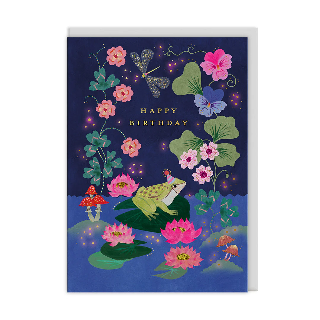 Lilipad Frog Greeting Card