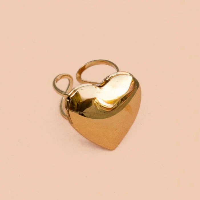 Locket Up heart Ring - 18k Gold Plated - Image 2