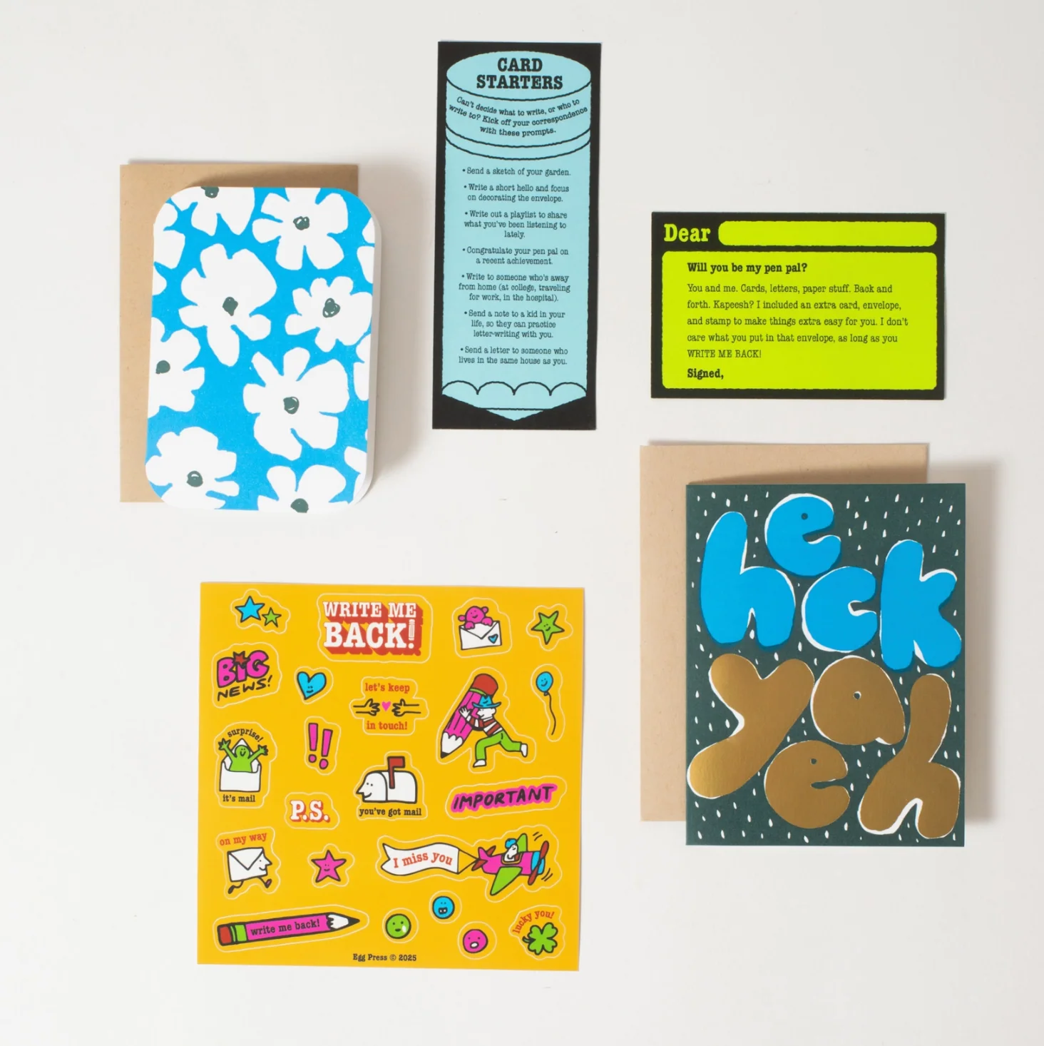 Heck Yeah + Flower Letter Writing Write Me Back Pen Pal Kit - Image 2