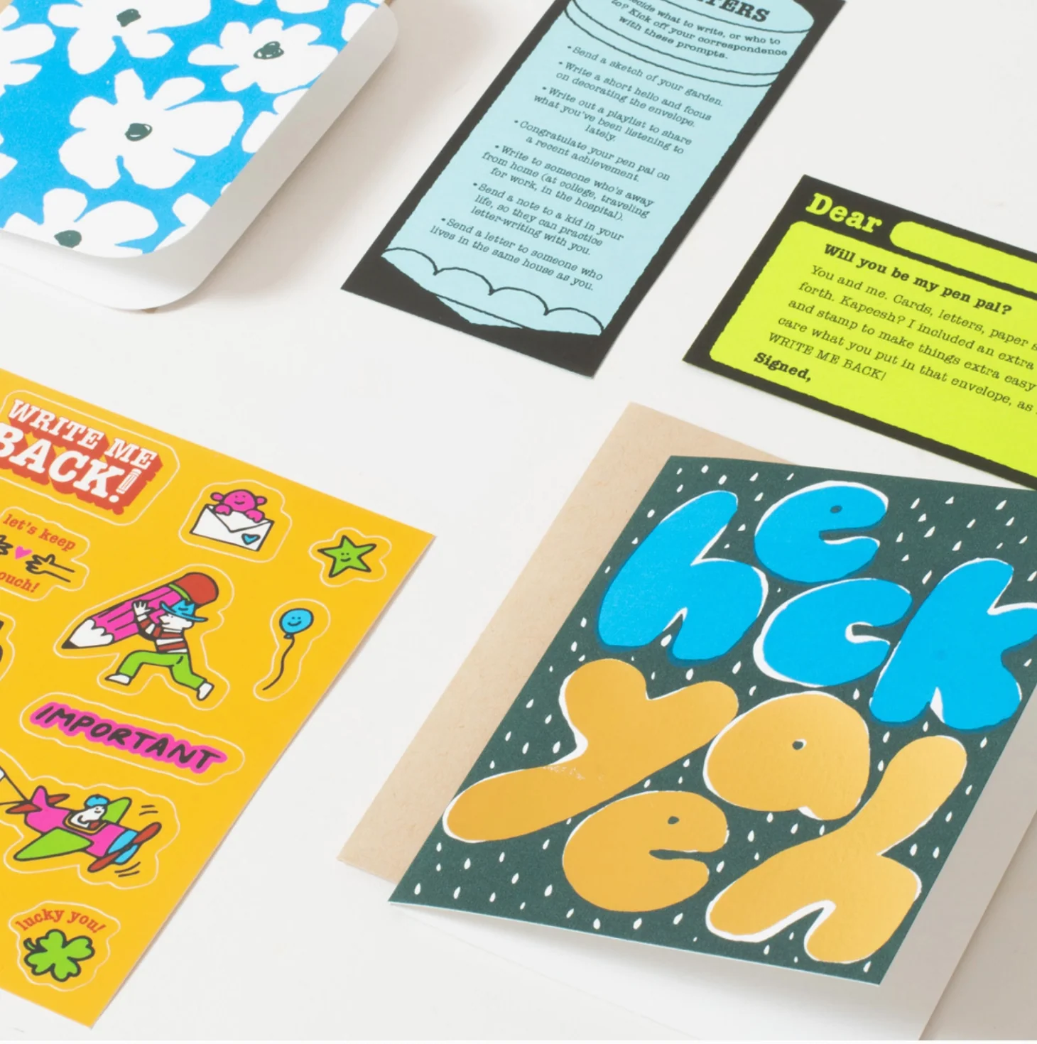 Heck Yeah + Flower Letter Writing Write Me Back Pen Pal Kit - Image 3