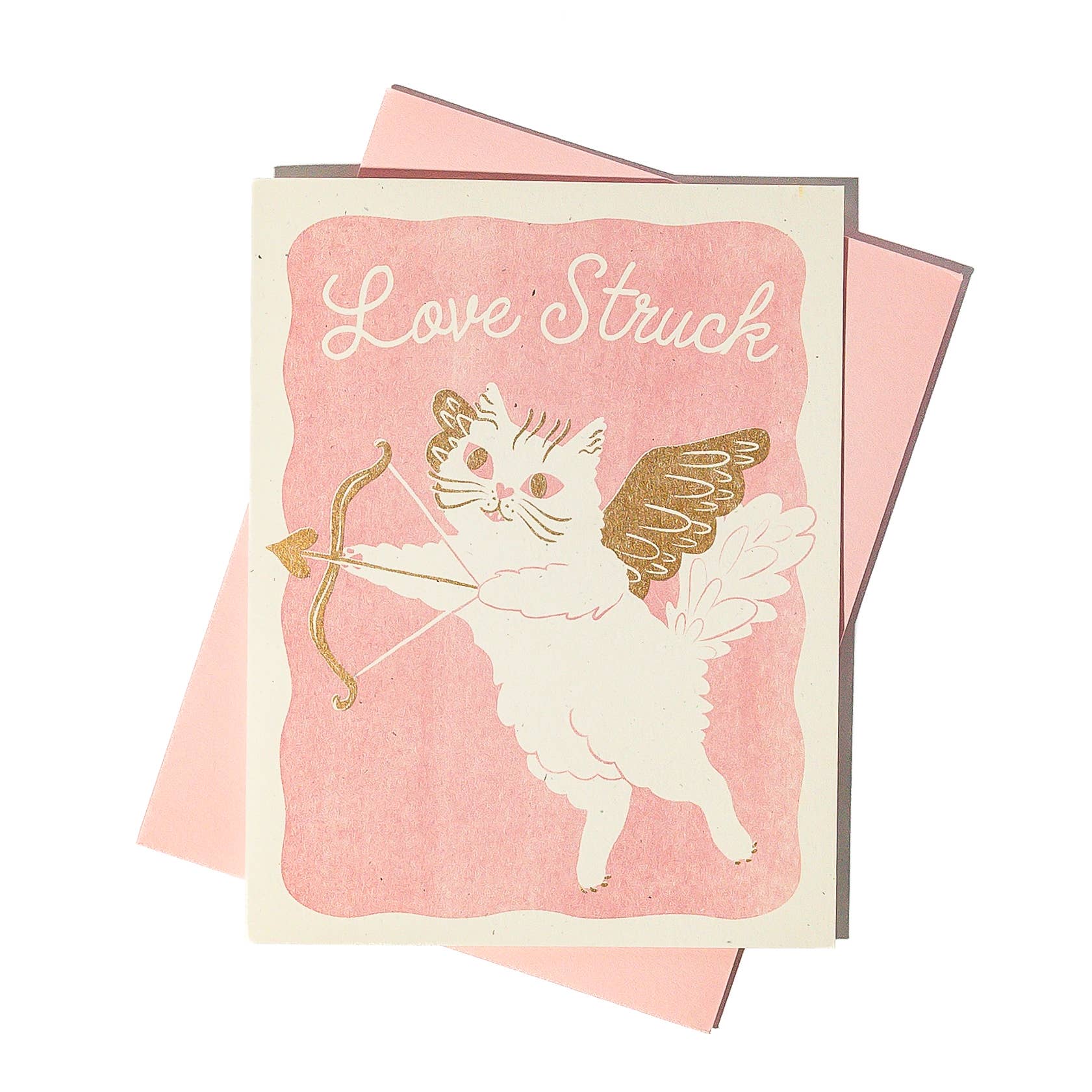 Love Struck Cat - Risograph Card - Image 2