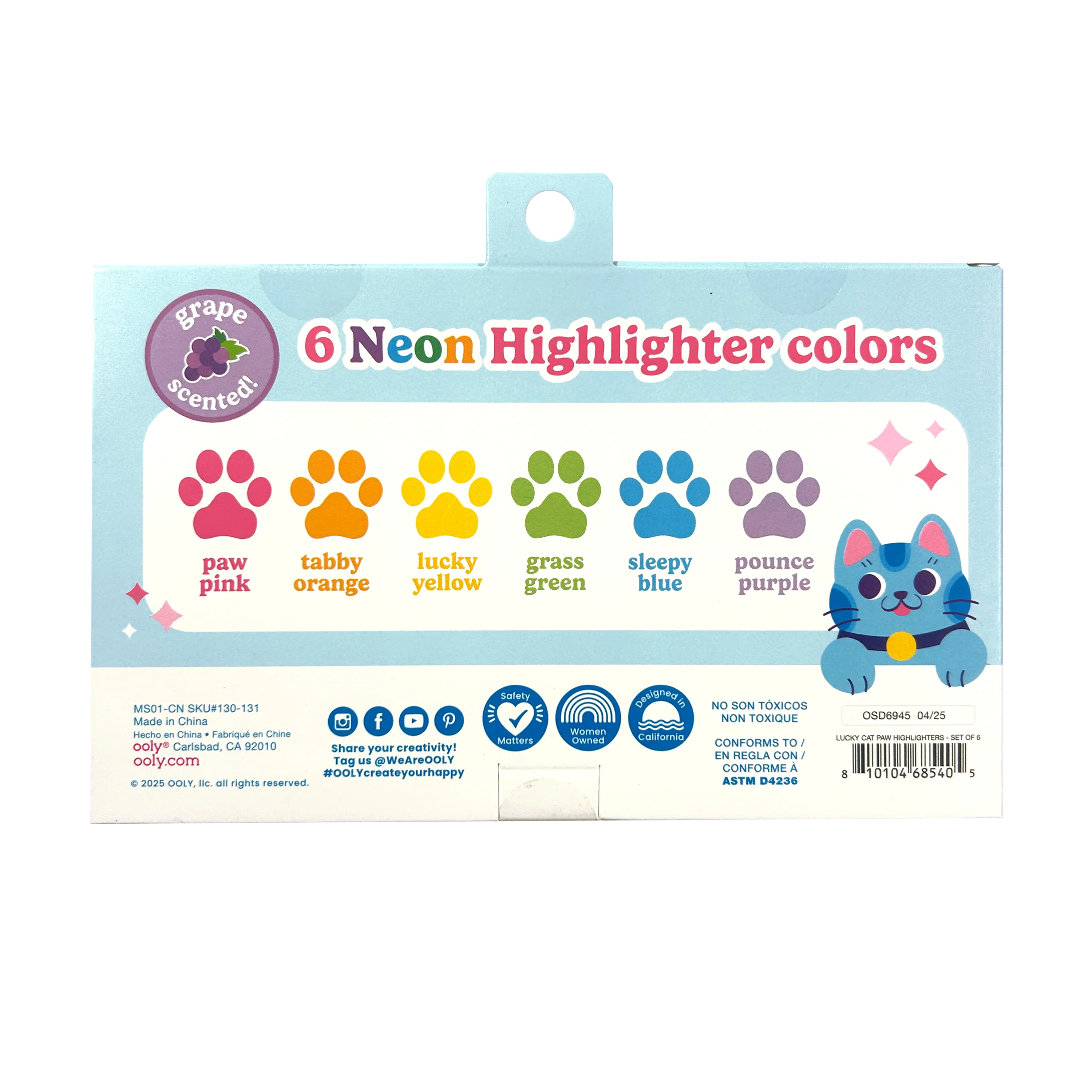 Lucky Cat Paw: Neon Highlighters - Berry Scent (Set of 6) - Image 5