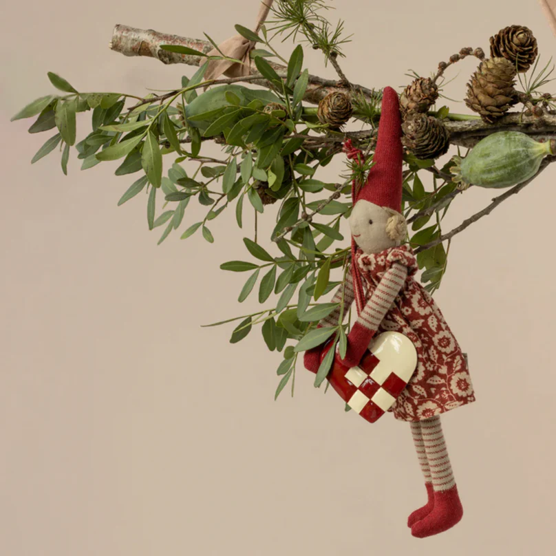 Maileg Metal Ornament Small Heart - red - Image 2