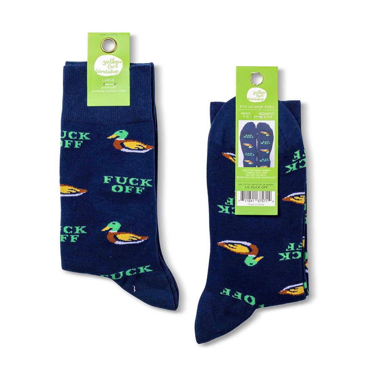 Mallard Men's Socks - Duck Off Crew Socks - Image 3