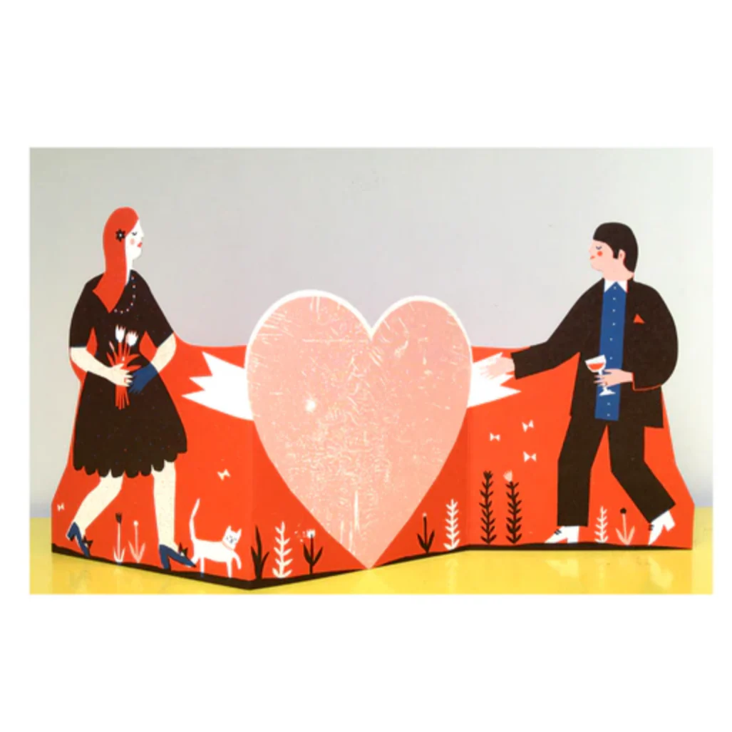 Man and Woman Concertina Heart Card -Louise Lockhart - Image 3