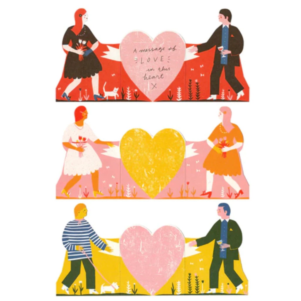 Man and Woman Concertina Heart Card -Louise Lockhart - Image 4