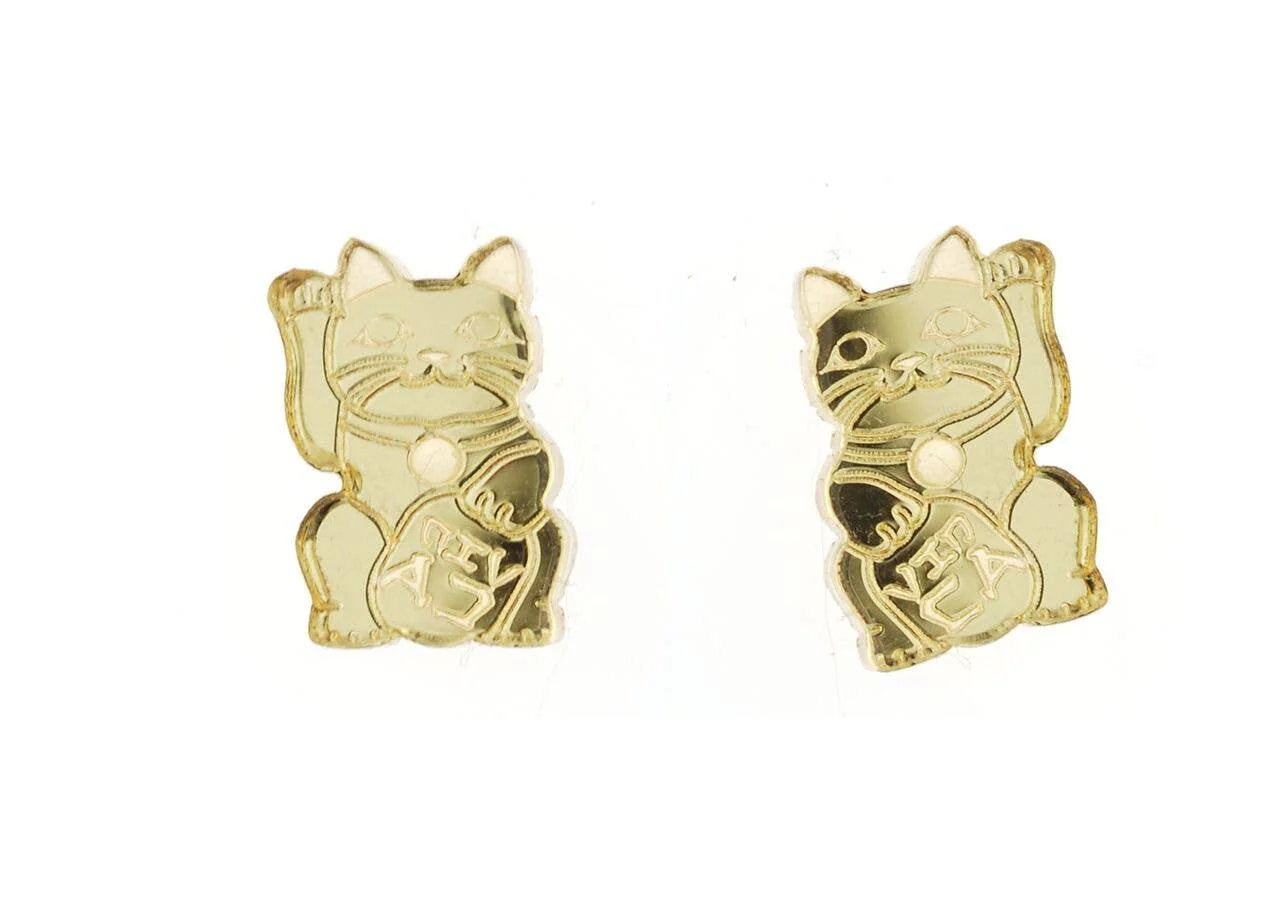 Maneki Neko Lucky Cat Earrings - Image 4