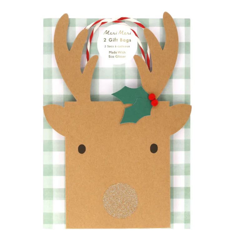 Medium Reindeer Gift Bags (2pk) - Image 2
